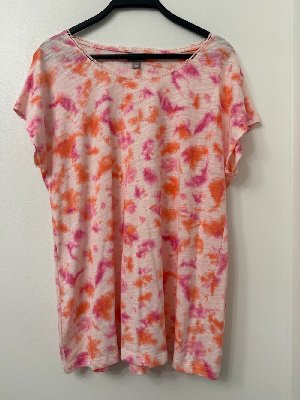J. Jill Pink & Orange Tie-Dye Short Sleeve Tee 100% Cotton Size Medium